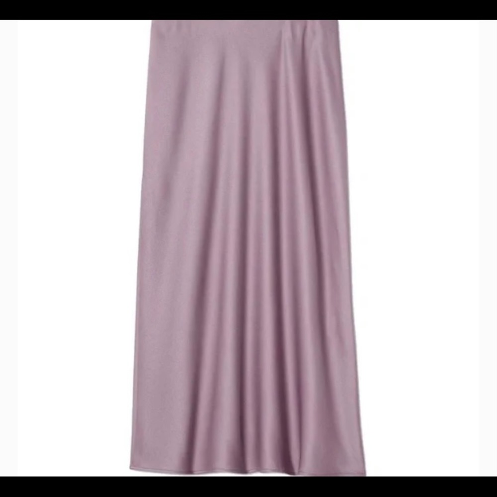 Lilac Satin-Feel Midi Skirt